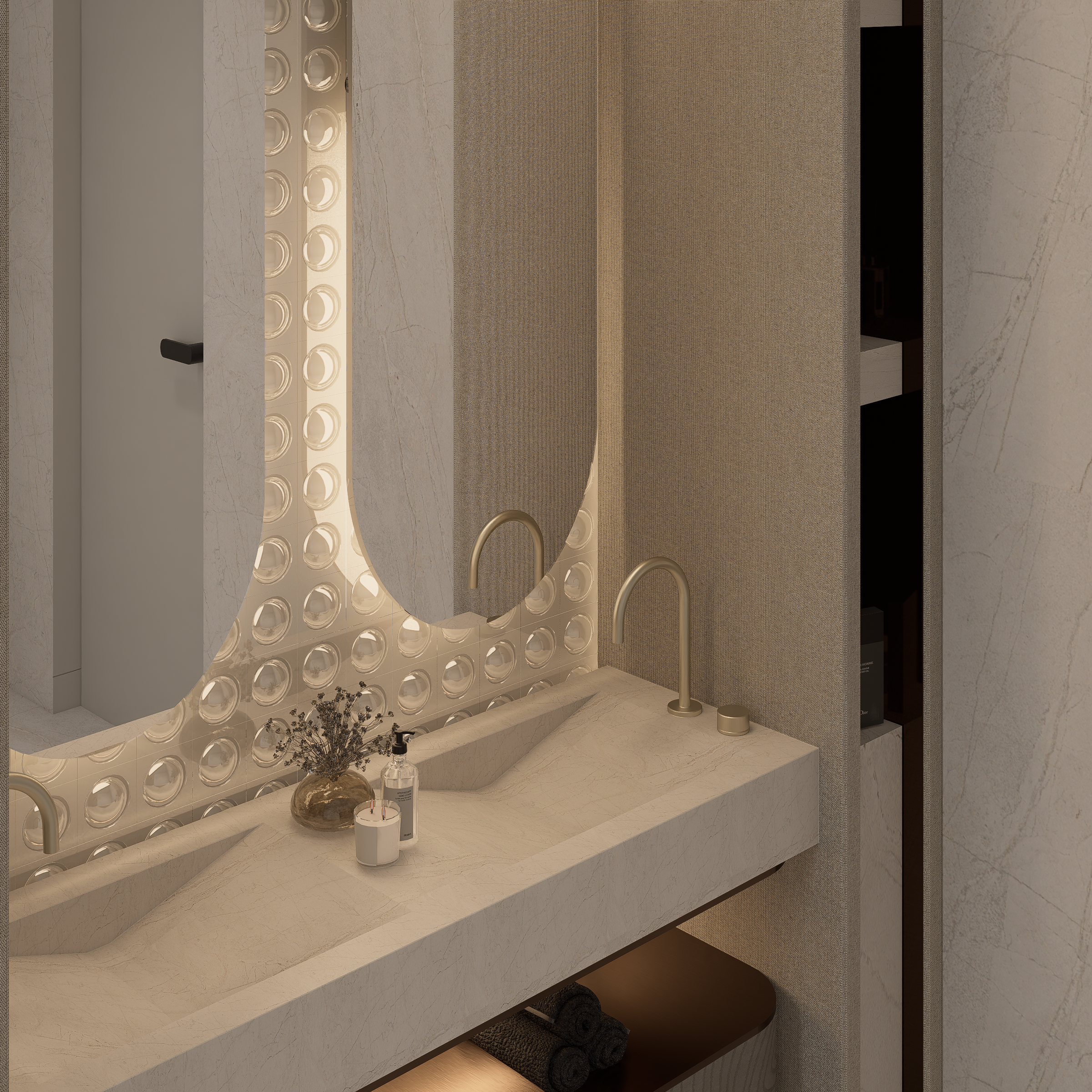 Grifo de arco alto en latón macizo para proyectos de interiorismo y baños de lujo en Madrid